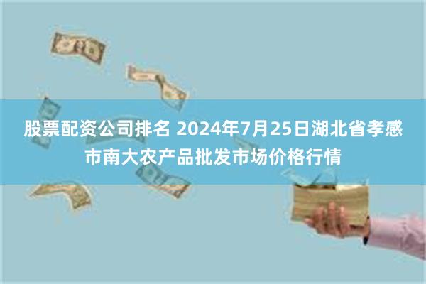 股票配资公司排名 2024年7月25日湖北省孝感市南大农产品批发市场价格行情