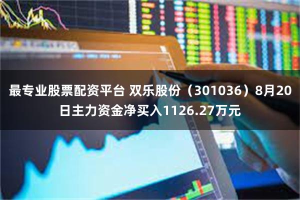 最专业股票配资平台 双乐股份（301036）8月20日主力资金净买入1126.27万元