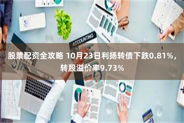 股票配资全攻略 10月23日利扬转债下跌0.81%，转股溢价率9.73%